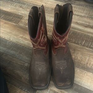 Kid Western Boots - Brown and Red